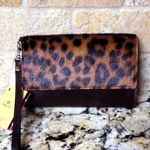 Patricia Nash Marsiliana Mirror Leopard Wristlet